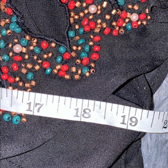 Anthro  beaded one shoulder sleeve blouse - Picture 6 of 16